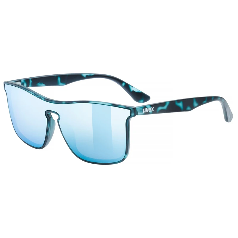 uvex heyday - sports glasses for adults - strong UV protection - contrast enhancing - blue havana/iceblue mirror - one size