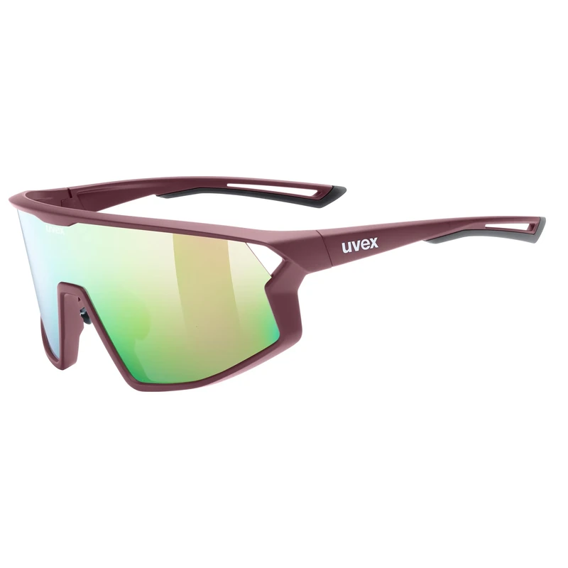 uvex skyryse - sports glasses for adults - strong UV protection - contrast enhancing - burgundy matte/rose mirror - one size