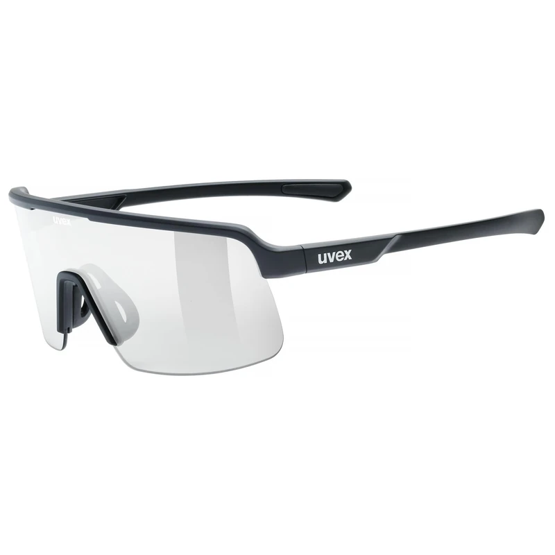 uvex dyrt - sports glasses for adults - filter category 0 - contrast enhancing - black matte/transparent - one size
