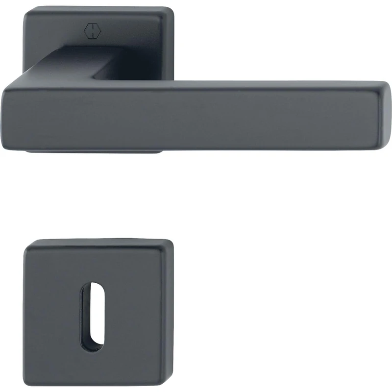 HOPPE 12248174 Lever 52-57, AL3 Handle Set Austin-on Rosette BB, TS 52-57 mm, Aluminium Black