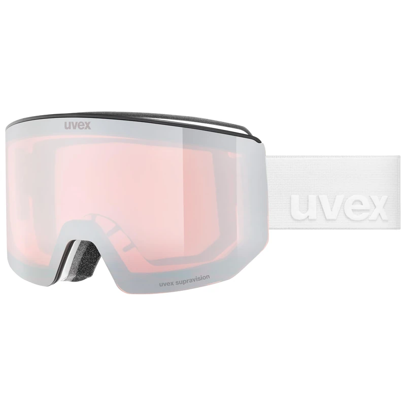 Uvex Lace Attract - Ski Goggles For Adults - Filter Category 2 - Contrast Enhancing - White Dl/Fm Silver-Ora - One Size