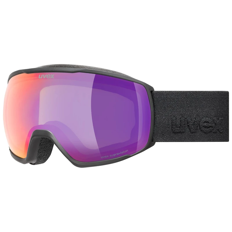 Uvex Victorious Fm - Ski Goggles For Adults - Filter Category 2 - Contrast Enhancing - Black Matt Dl/Ruby-Cl - One Size