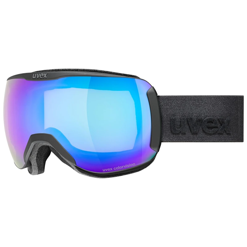 uvex Downhill 2100 Cv - Ski Goggles For Adults - Filter Category 2 - Contrast Enhancing - Blck Sl/Blue-Green - One Size