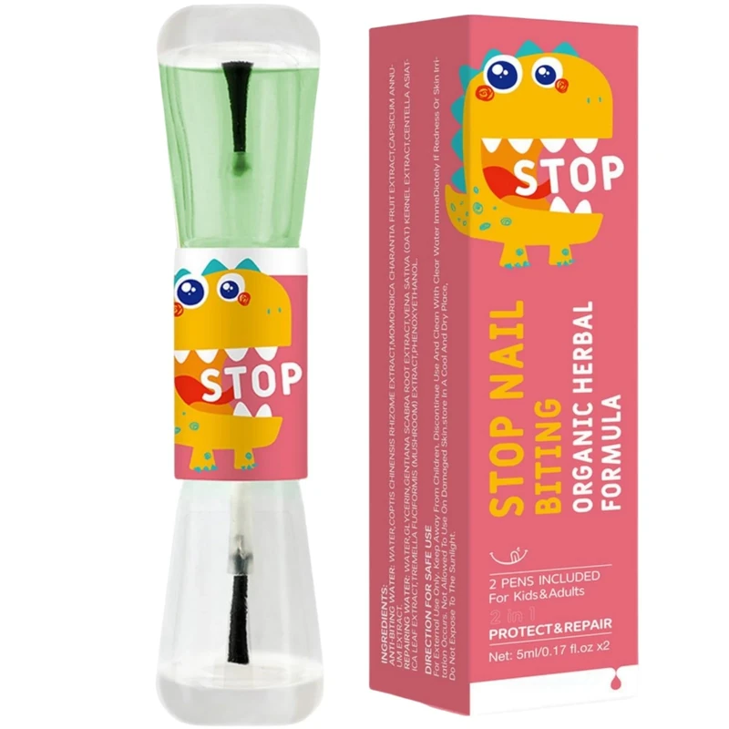 Stop Nail Biting with Nail Biter Water - Anti-Biting Polish and Clear Varnish - Suitable for Kids & Adults - Helps Discourage Thumb Sucking