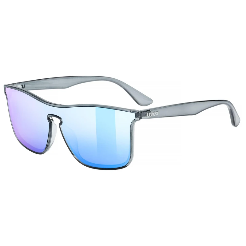 uvex heyday - sports glasses for adults - strong UV protection - contrast enhancing - transparent smoke/blue mirror - one size