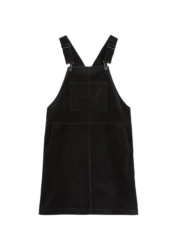Marc OߴPolo Denim Women's Corduroy Pinafore Dress with Stretch, Black (Black), XL