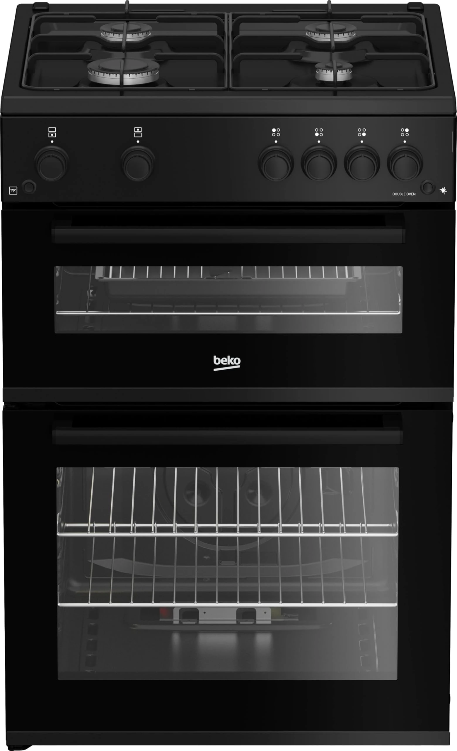 Beko 60cm Gas Cooker - Black - A/A+ Rated