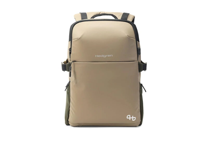 Hedgren Unisex's Rail 3 Compartment Backpack 15.6" + RAIN Cover + RFID, Vintage Beige Eco, One Size