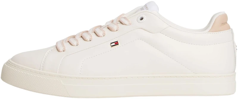 Tommy Hilfiger Women's Icon Court Leather Cupsole Trainers, Off-White (Ancient White), 6
