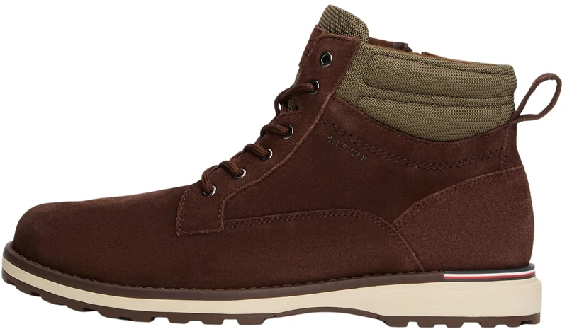 Tommy Hilfiger Men’s Corporate Suede Ankle Boots, Brown (Cocoa), 9