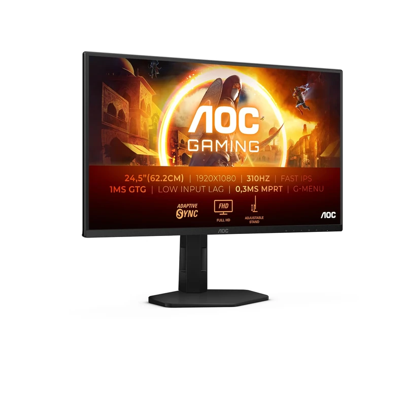 AOC Gaming 25G4SXU - 25 inch Full HD monitor,Fast IPS, 310Hz, 1ms, FreeSync Prem, G-Sync comp, HDR400, Height Adjust (1920x1080, 2x HDMI 2.0, 1x DisplayPort 1.4)