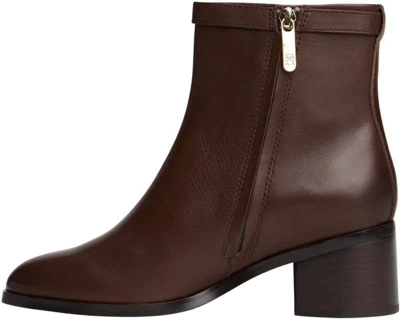 Tommy Hilfiger Women's Mid Heel Buckle Leather Riding Ankle Boots, Brown (Legacy Brown), 4