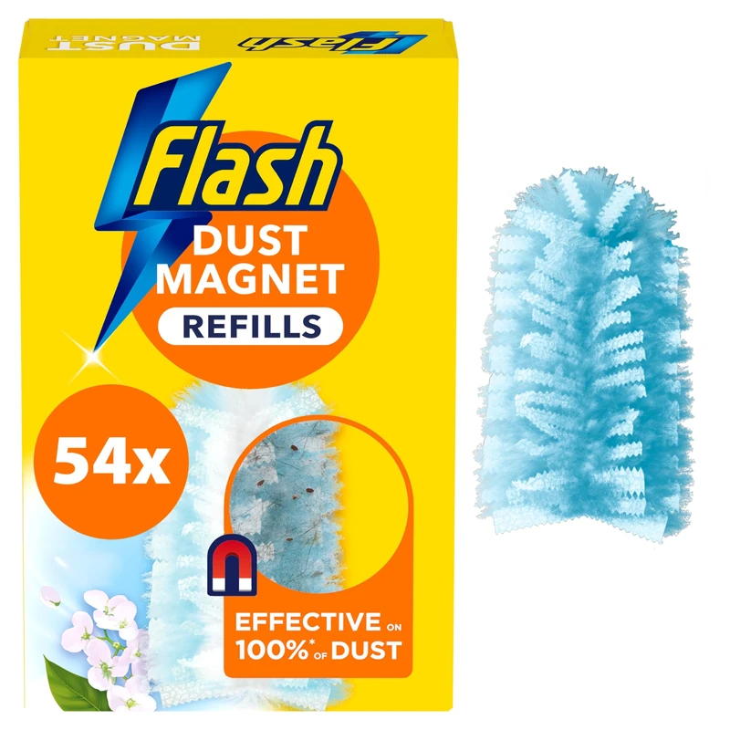 Flash Duster Dust Magnet Refills, Fluffy Dusters Refills, 54 Scented Dusters (9x6), Effective on 100% of Dust, Dust Magnet