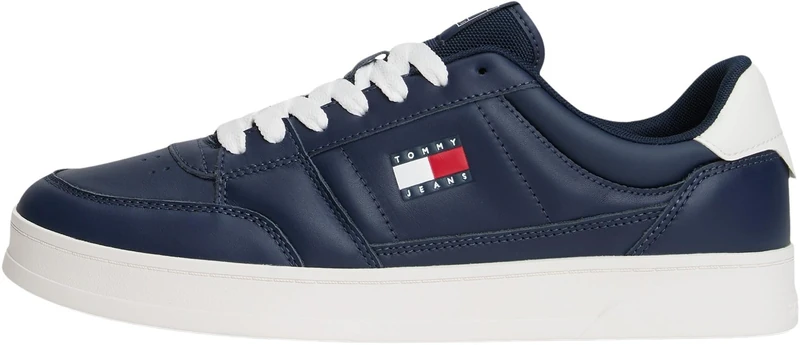 Tommy Jeans Men’s The Greenwich New Leather Cupsole Trainers, Blue (Dark Night Navy), 10.5