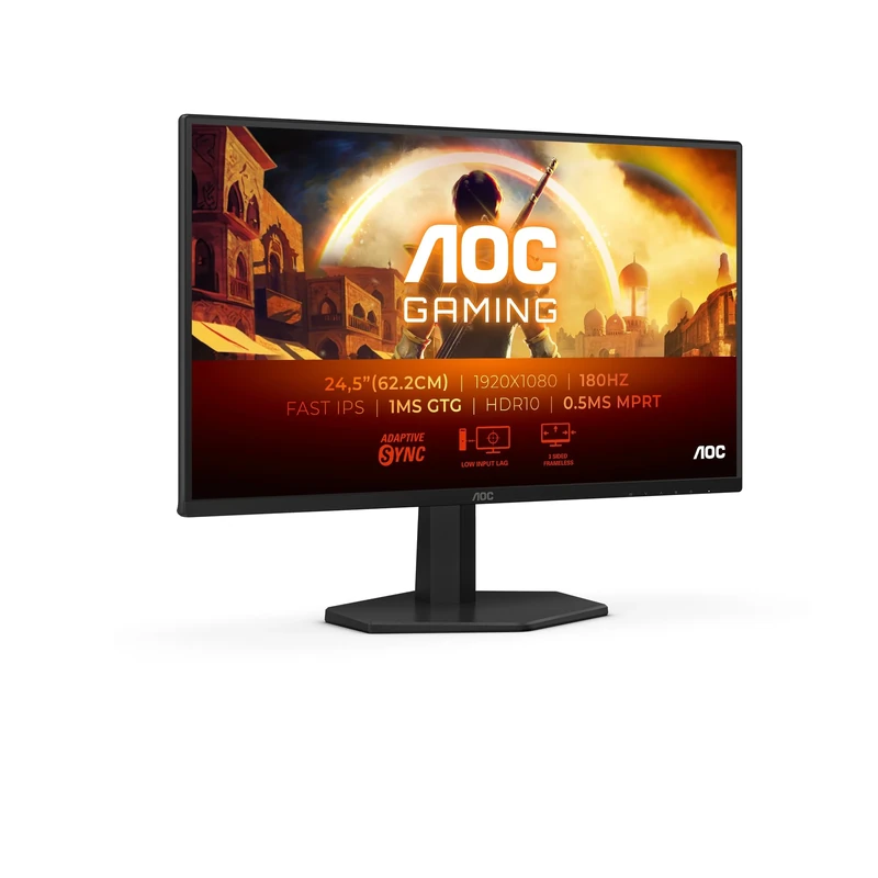 AOC Gaming 25G42E - 25 inch Full HD monitor, Fast IPS, 180Hz, 1ms, FreeSync Prem, G-Sync comp, HDR10 (1920x1080, 1x HDMI 2.0, 1x DisplayPort 1.4)