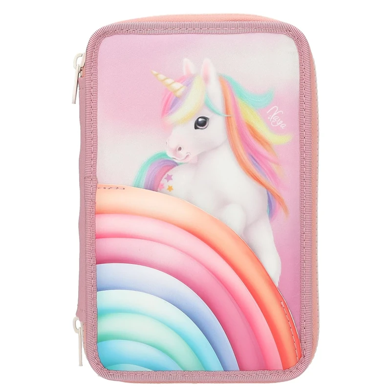 Depesche 13278 Ylvi 3 Compartment Pencil Case Colour Cloud, Pink, Ylvi Color Cloud