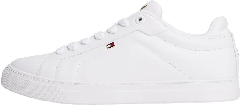 Tommy Hilfiger Women's Icon Court Leather Cupsole Trainers, White (White), 7