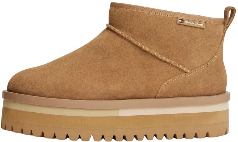 Tommy Jeans Women's Tjw Flatform Snow Boot Suede En0En02841 Hybrid, Khaki (Bronze Twist), 7 UK