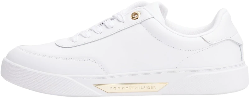 Tommy Hilfiger Women’s Essential Chic Court Leather Cupsole Trainers, White (White), 6
