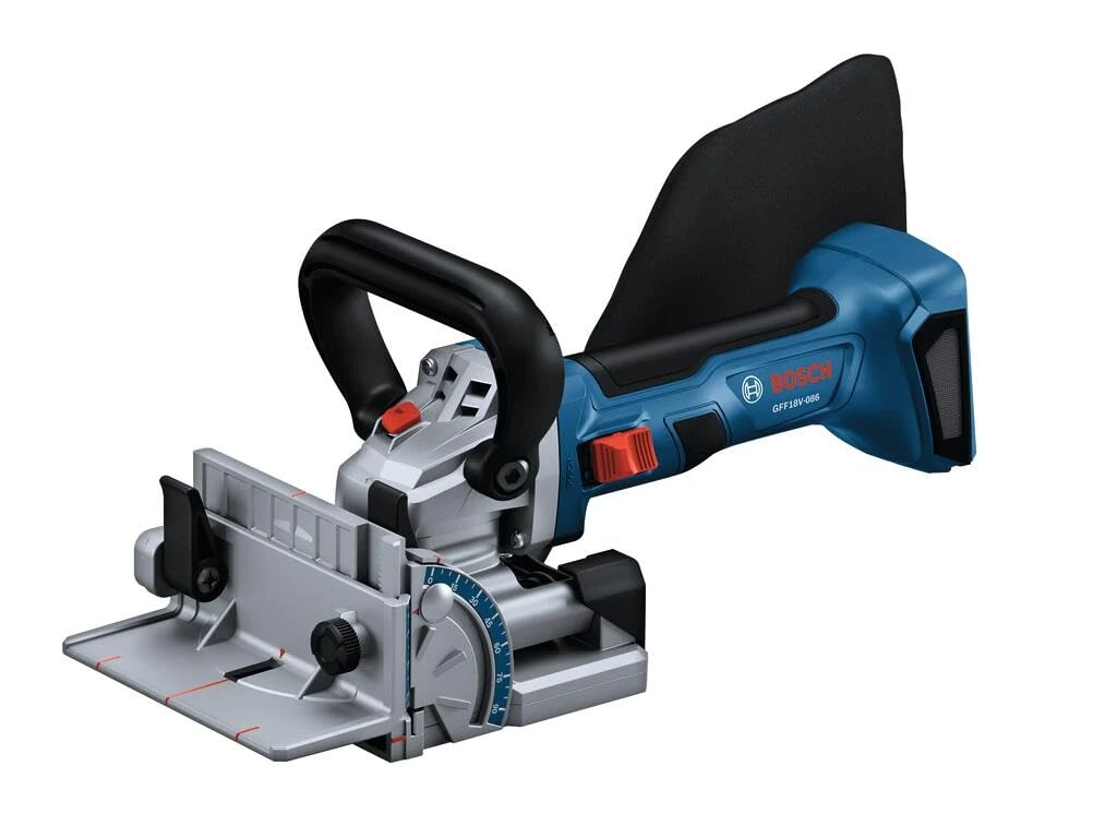 BOSCH GFF18V-086N 18V Brushless Biscuit Joiner - Cordless Woodworking Tool for Accurate Joints, Adjustable Cutting Depth, Dust Extraction Port, Ergonomic Design for Cabinetry & Furniture Making