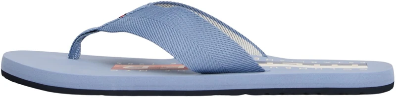 Tommy Hilfiger Men’s Corporate Beach Wide Strap Flip Flops, Blue (Brisk Blue), 6.5