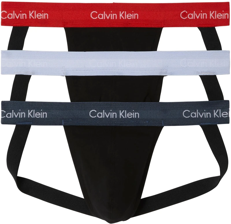 Calvin Klein Men's JOCK STRAP 3PK 000NB3363A Jockstrap, Multi (BLACK BODIES W/INK/ADRENALINE RUSH), XL - Image 1
