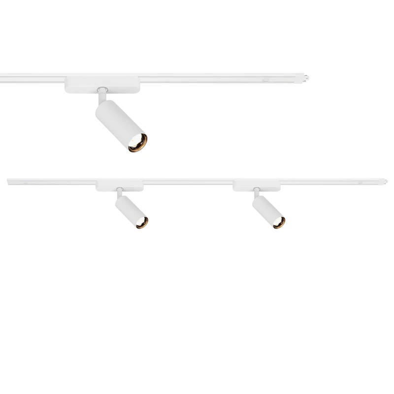 Briloner - Luxtrail Extension kit Rail System, 2X LED spotlights, extendable, Swivel, Lamps, Ceiling Light Rail System, Spotlight Rail, Ceiling lamp, Ceiling Light, 1 m, White