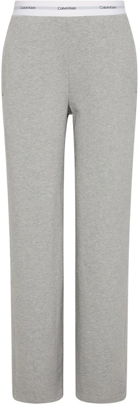 Calvin Klein Women’s Jersey Pyjama Bottoms with Logo Waistband, Grey (Grey Heather), XS