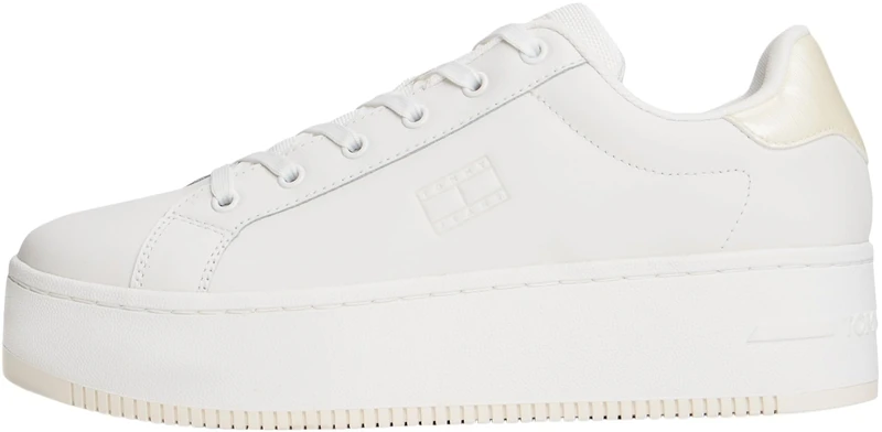 Tommy Jeans Womens Tjw Flatform Pearlized Sneaker En0en02931 Low Top, White Ecru, 7 UK