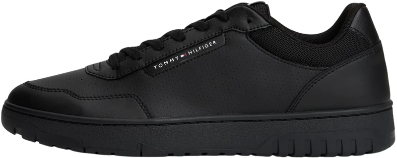 Tommy Hilfiger Men’s Basket Core Low Top Cupsole Trainers, Black (Black), 10.5