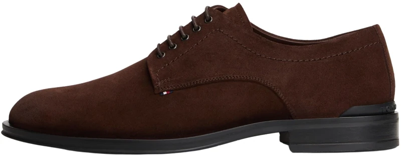 Tommy Hilfiger Men’s Suede Corporate Derby Shoes, Brown (Cocoa), 9