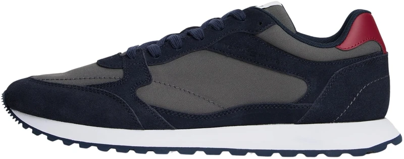 Tommy Hilfiger Men’s New EVA Mix Suede Runner Trainers, Blue (Desert Sky), 6.5
