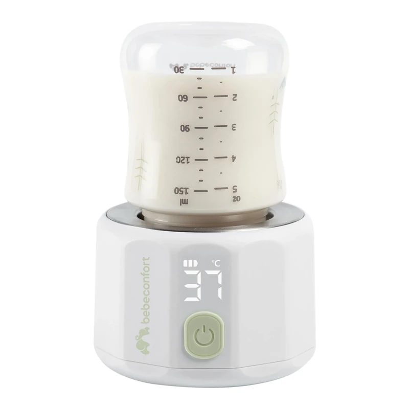 Bebeconfort Pocket Digital Bottle Warmer, Portable Baby Bottle Warmer, Compact (L6.5 x W6.5 x H8cm), Lightweight (280g), Digital Display, Long-Lasting Battery, Temperature Regulation