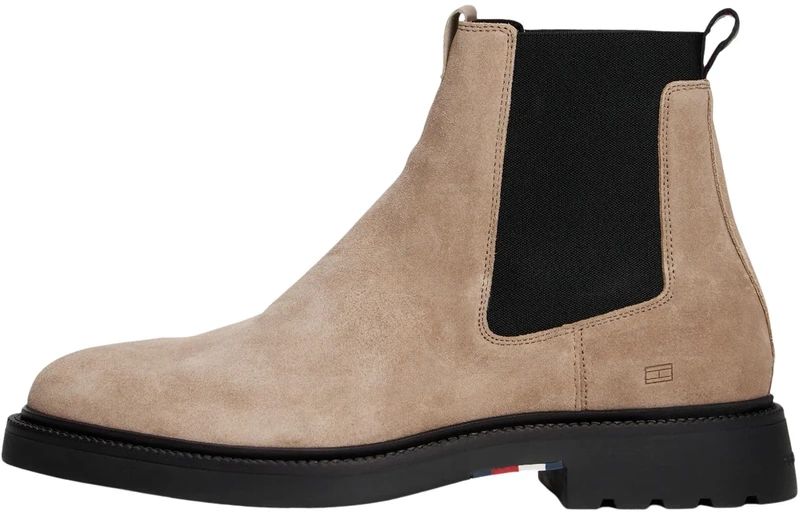 Tommy Hilfiger Men’s Comfort Suede Chelsea Boots, Beige (Coastal Taupe), 9