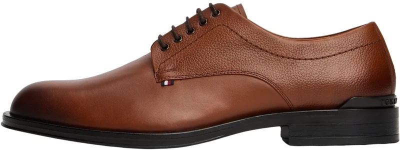 Tommy Hilfiger Men’s Corporate Leather Derby Shoes, Brown (Winter Cognac), 9