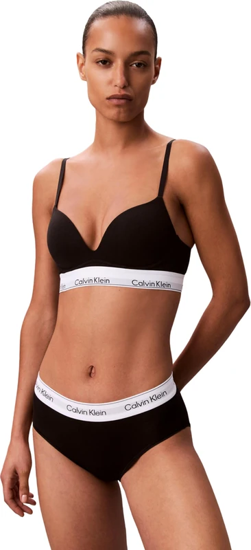 Calvin Klein Women’s Push Up Plunge Padded Bra, Black (Black), 34DD