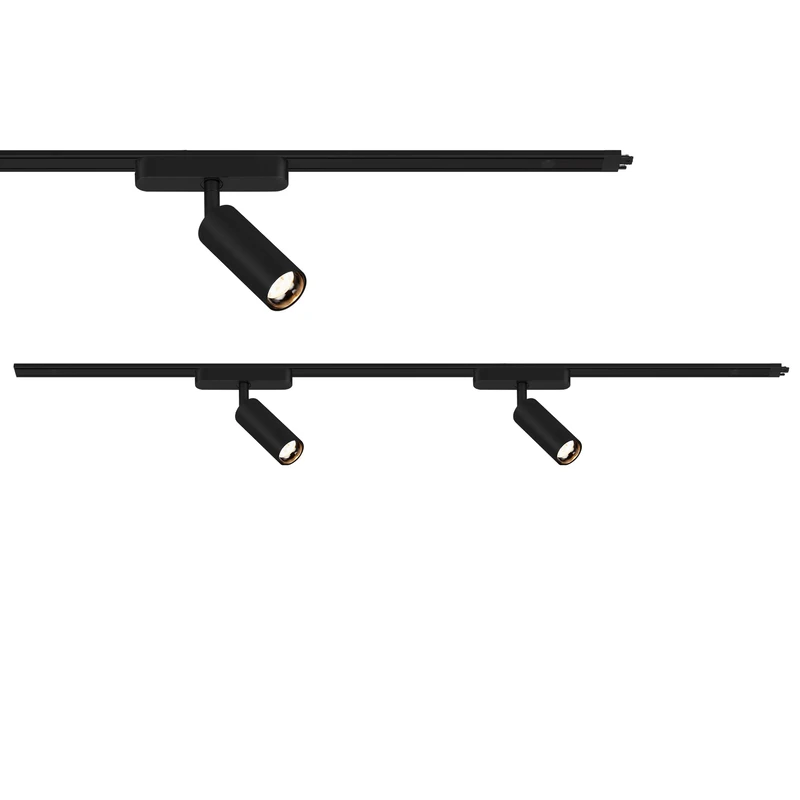 Briloner - Luxtrail Extension kit Rail System, 2X LED spotlights, extendable, Swivel, Lamps, Ceiling Light Rail System, Spotlight Rail, Ceiling lamp, Ceiling Light, 1 m, Black