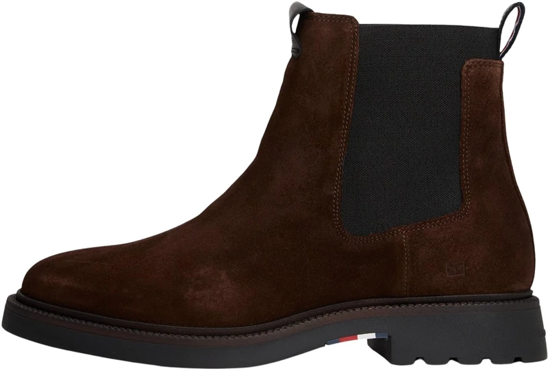 Tommy Hilfiger Men’s Comfort Suede Chelsea Boots, Brown (Cocoa), 9