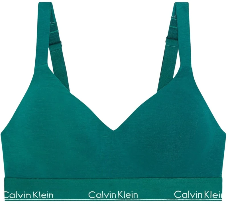 Calvin Klein Women’s Lift Bralette with Logo Band, Blue (Turf), L