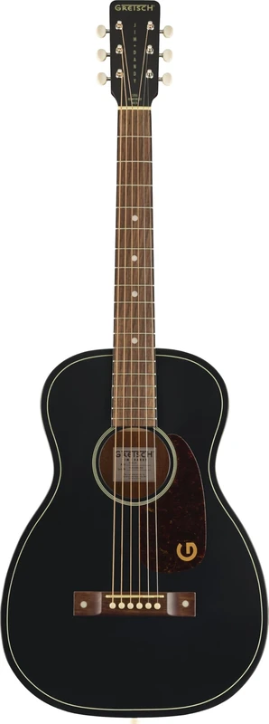 Gretsch Jim Dandy Deltoluxe Parlor Acoustic Guitar, Walnut Fingerboard, Tort Pickguard, Black - Image 1
