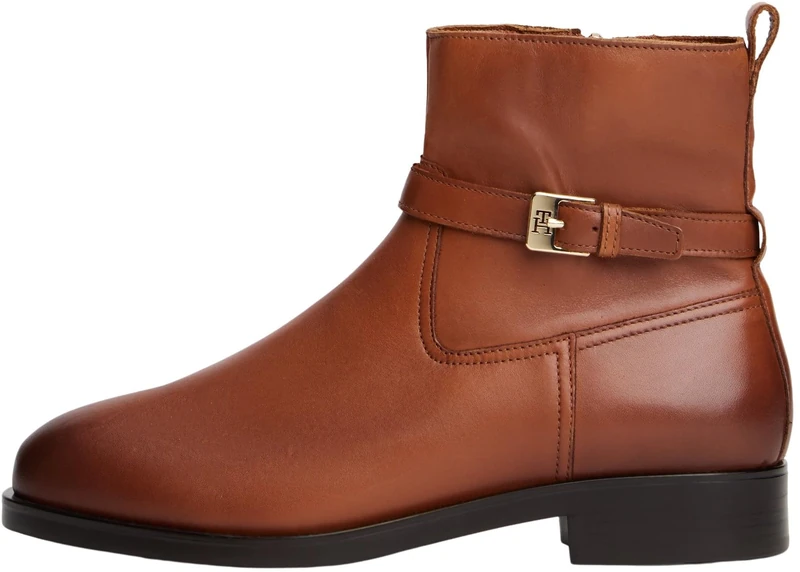 Tommy Hilfiger Women's Buckle Leather Riding Ankle Boots, Brown (Legacy Brown), 7