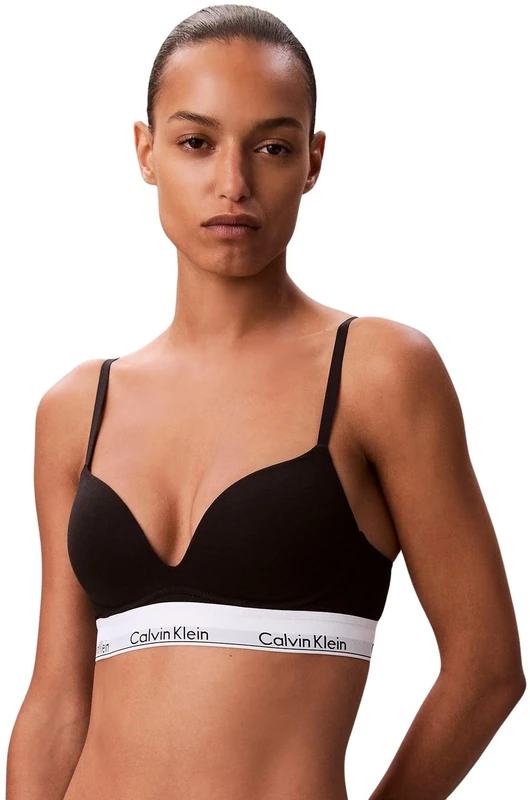Calvin Klein Women’s Push Up Plunge Padded Bra, Black (Black), 30B