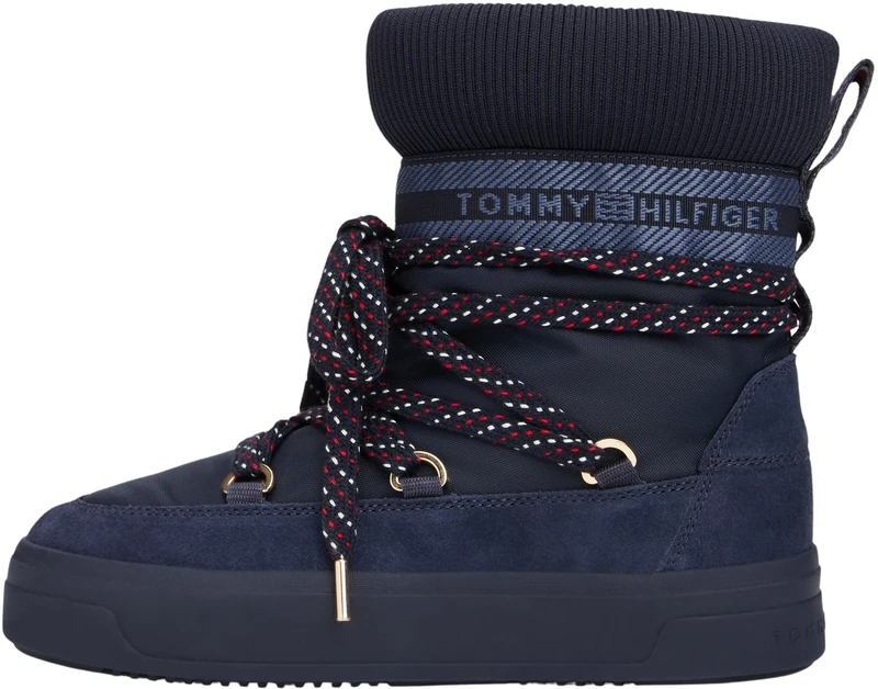 Tommy Hilfiger Women’s Lace-up Ankle Boots, Blue (Space Blue), 7.5
