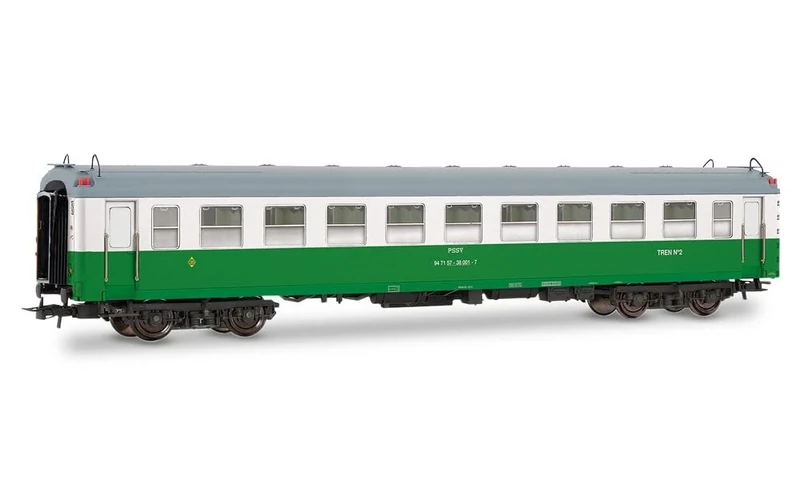 Electrotren HE4032 RENFE, PPSV coach, "Herbicida" green-white livery, ep. VI Passenger Coaches