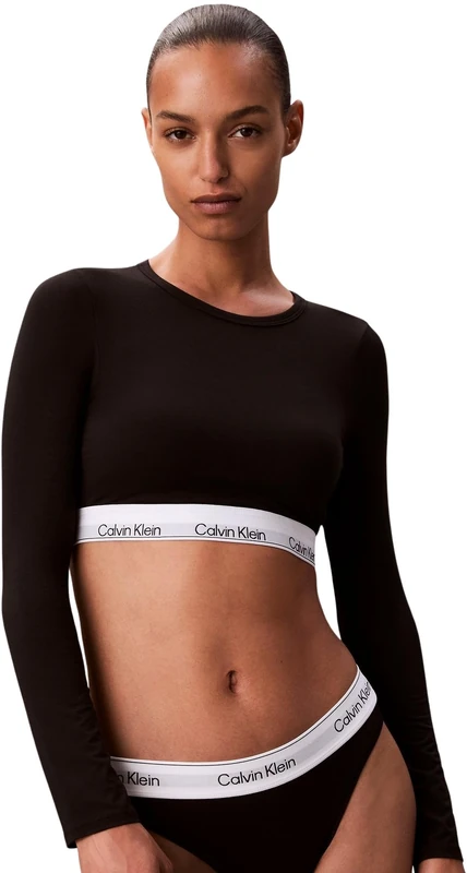 Calvin Klein Women’s Lightly Lined Crop Top Bralette, Black (Black), M