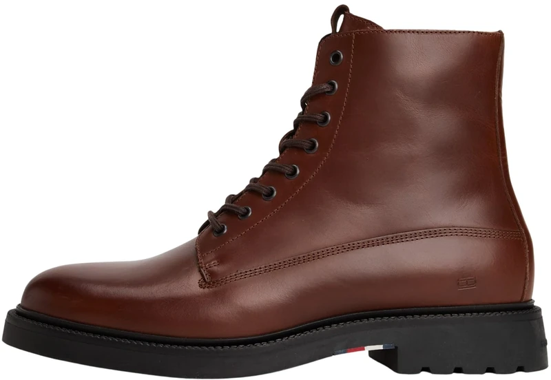 Tommy Hilfiger Men’s Comfort Leather Ankle Boots, Brown (Winter Cognac), 10