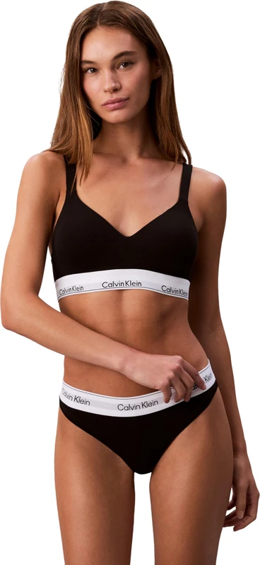 Calvin Klein Women’s Lift Bralette with Logo Band, Black (Black), XXS