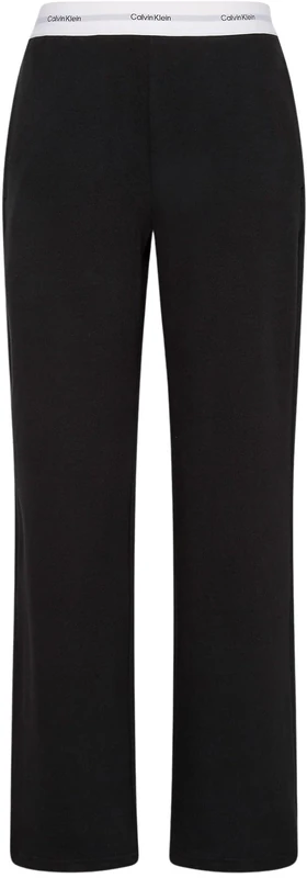 Calvin Klein Women’s Jersey Pyjama Bottoms with Logo Waistband, Black (Black), L