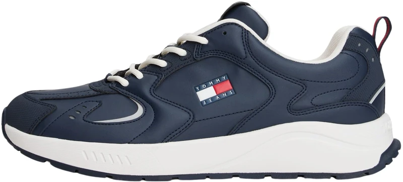Tommy Jeans Men’s Runner Trainers with Logo, Blue (Dark Night Navy), 7