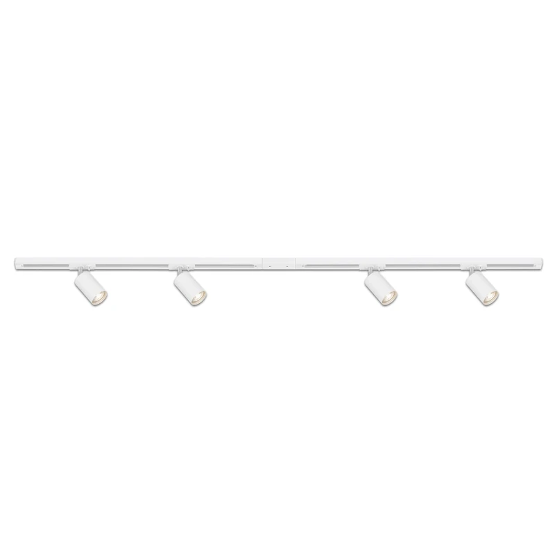 Briloner - Starter Set Rail System, 4X GU10 Adjustable Spots, extendable, Ceiling Rail System, Projector Rail, Ceiling Light, Ceiling lamp, Projector, 1.5 m, White